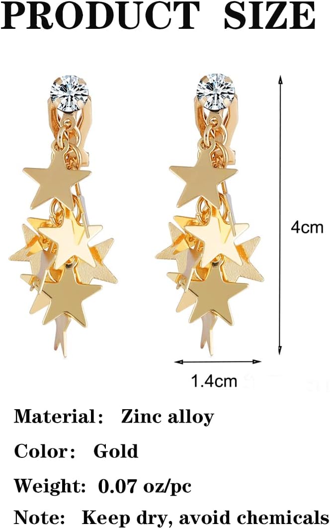 OCCFAE Store Metal Clip On Earrings for Women Non Pierced Dangle Drop Earrings Multiple Styles - Image 5